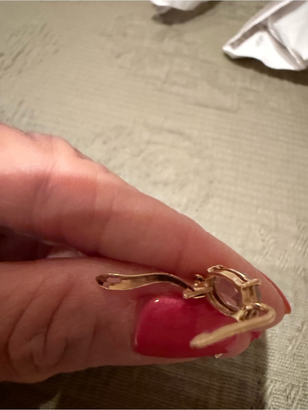 Vintage 18Kt Italian Gold Drop Light Blue Stone Earrings - Women Jewelry - Picture 7 of 10